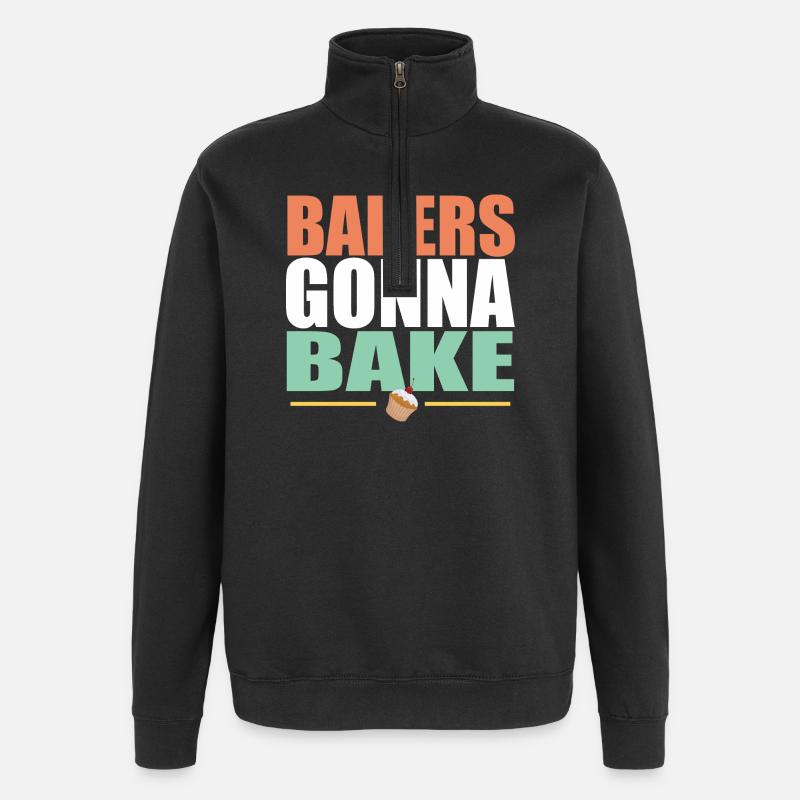 Backen Bäcker gehen zum Backen - Quarter-Zip-Sweatshirt - Schwarz