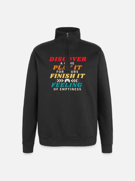 Discover a Game Finish It - Quarter-Zip Sweatshirt - black