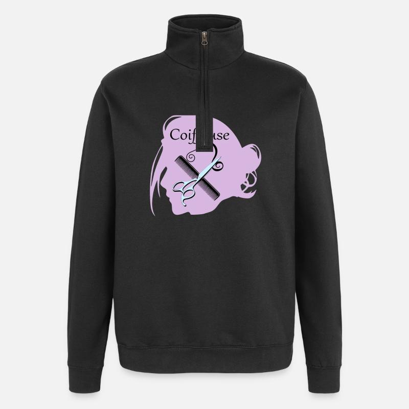 Coiffeuse - Sweat à zip 1/4 - noir