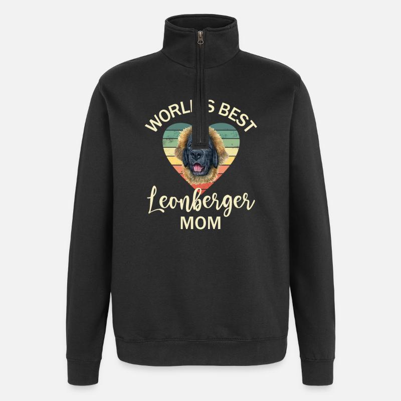 Hund Leonberger - Quarter-Zip-Sweatshirt - Schwarz