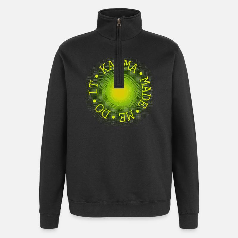 Neon Kreis Sonnenburst - Quarter-Zip-Sweatshirt - Schwarz