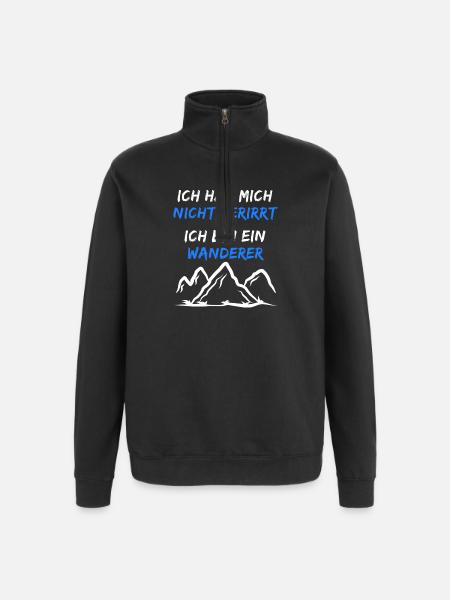 Berggipfel Wanderwege Statement Wandern Wanderer - Quarter-Zip-Sweatshirt - Schwarz