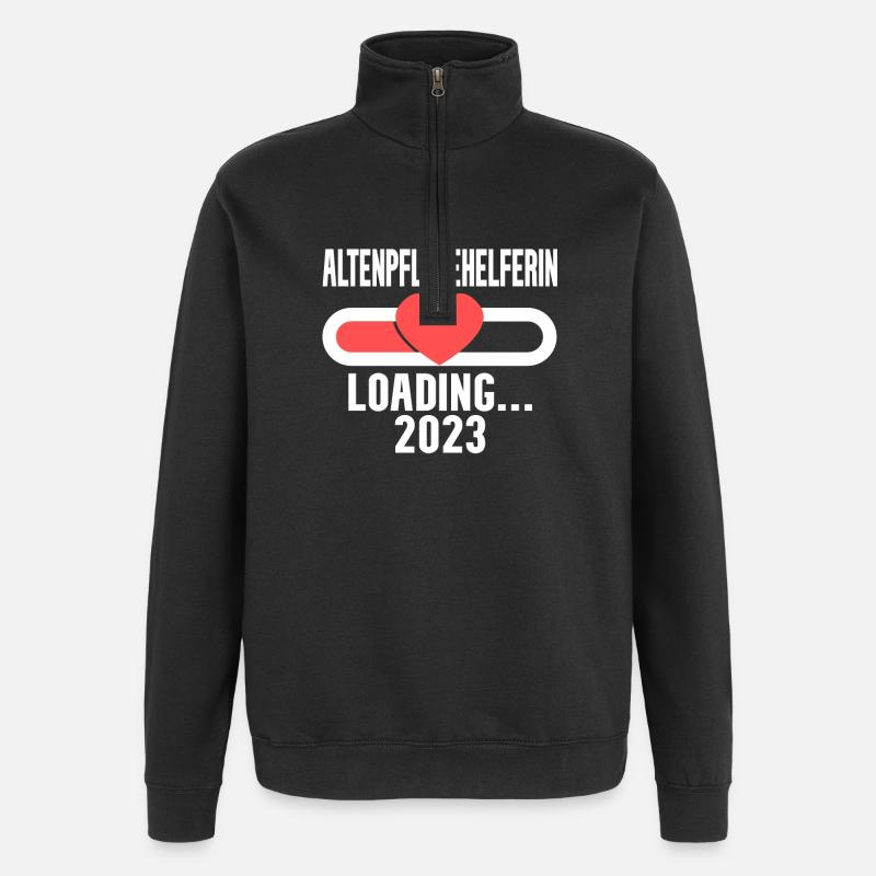 Altenpflegehelferin Beruf Loading 2023 - Quarter-Zip-Sweatshirt - Schwarz