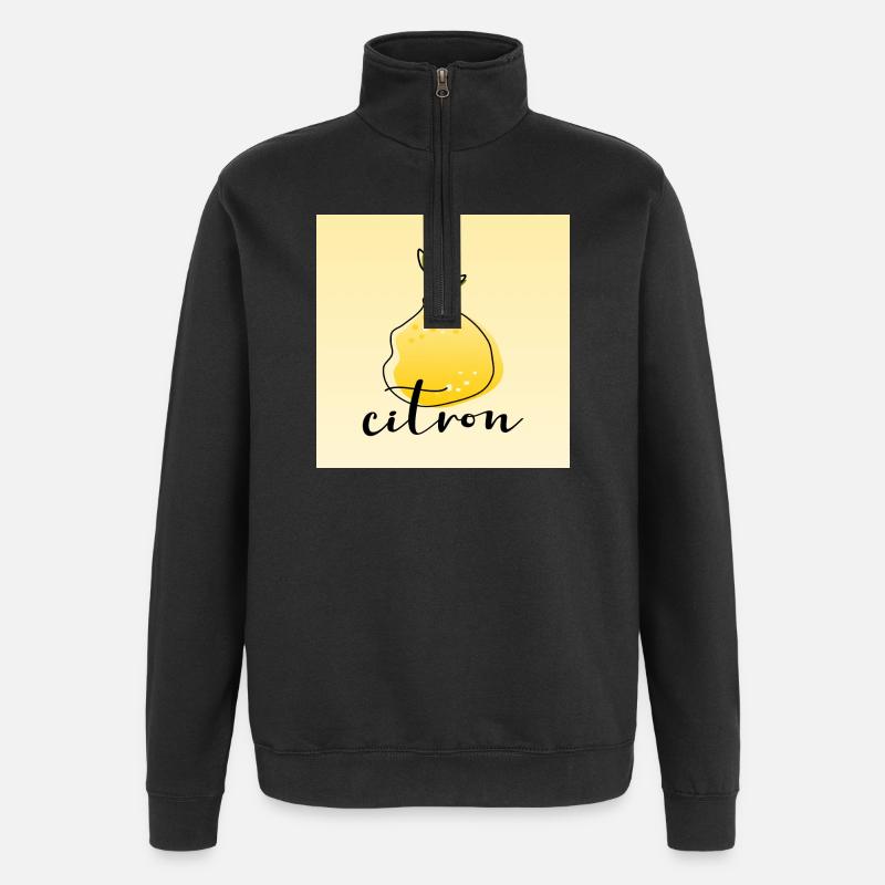 Zitrone - Quarter-Zip-Sweatshirt - Schwarz