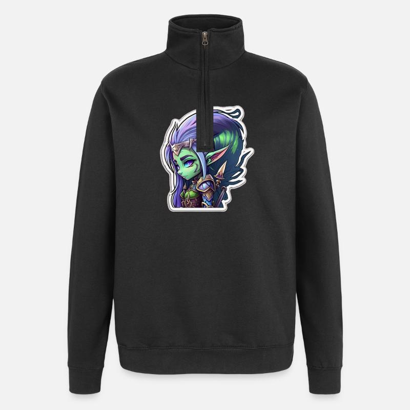 Elfe de la nuit - Sweat à zip 1/4 - noir