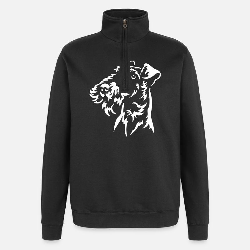 Fox Terrier Head « Black Edition » - Sweat à zip 1/4 - noir