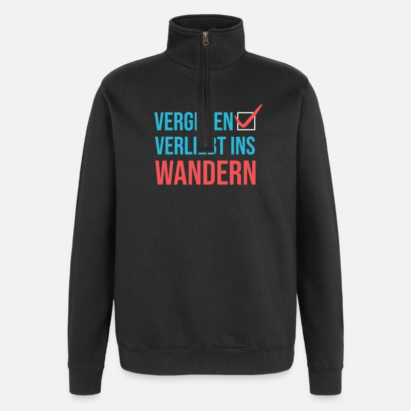 Wandern Klettern Statement Bergwanderung Wanderer - Quarter-Zip-Sweatshirt - Schwarz
