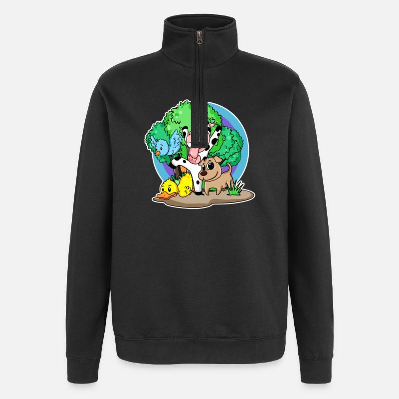 Cute animals - Quarter-Zip Sweatshirt - black
