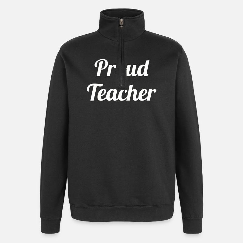 Mutiges stolzes Lehrer-Typografie-Design - Quarter-Zip-Sweatshirt - Schwarz