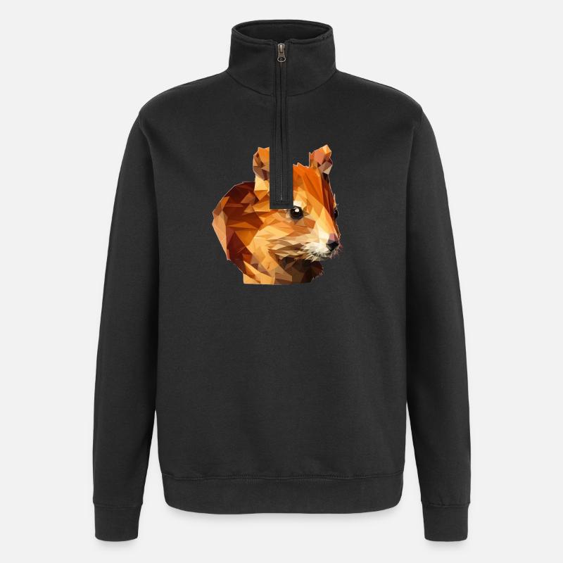 Polygon Eichhörnchen - Quarter-Zip-Sweatshirt - Schwarz