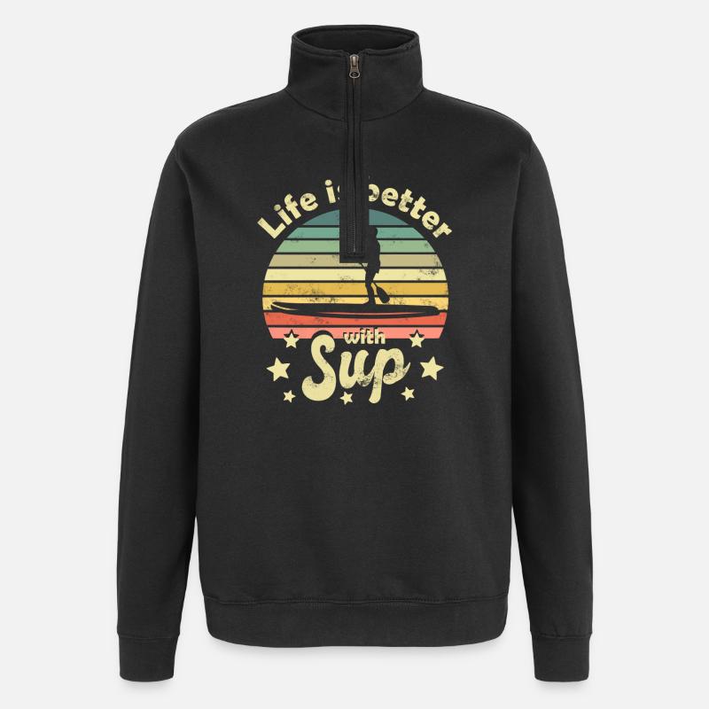 Stehpaddeln Stand Up Paddling - Quarter-Zip-Sweatshirt - Schwarz