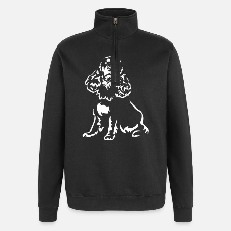Cocker Spaniel "Black Edition" - Quarter-Zip-Sweatshirt - Schwarz