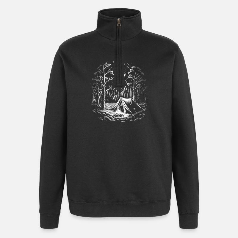 Camping in the wilderness - Quarter-Zip Sweatshirt - black