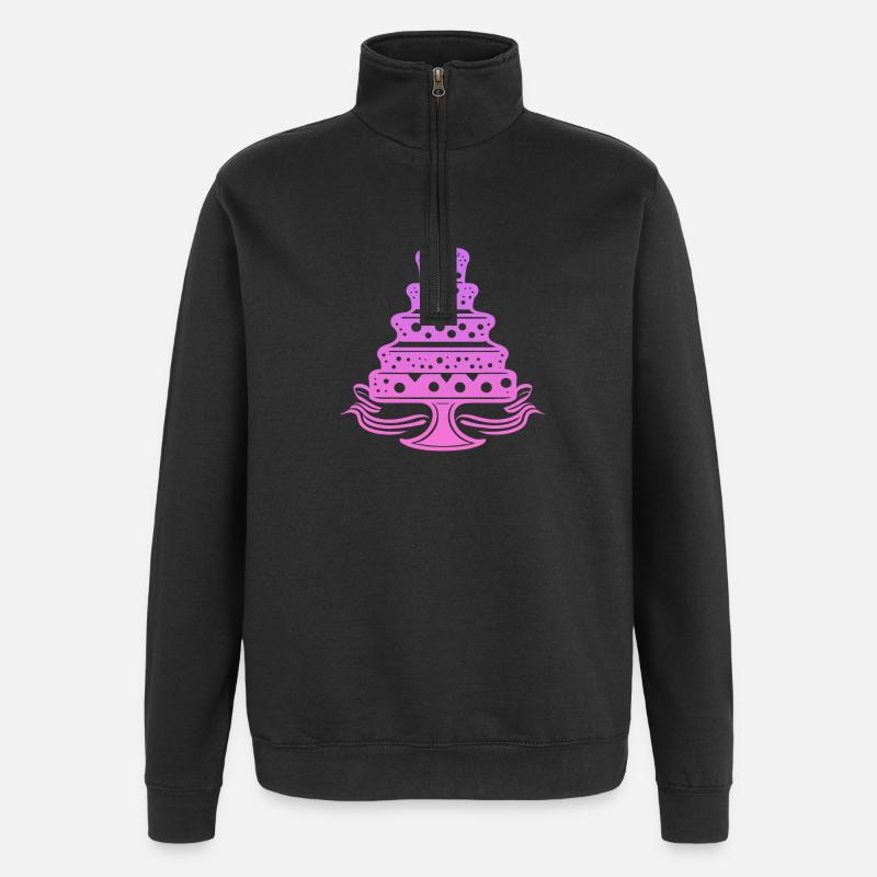 Gâteau, gâteau, cuisson - Sweat à zip 1/4 - noir