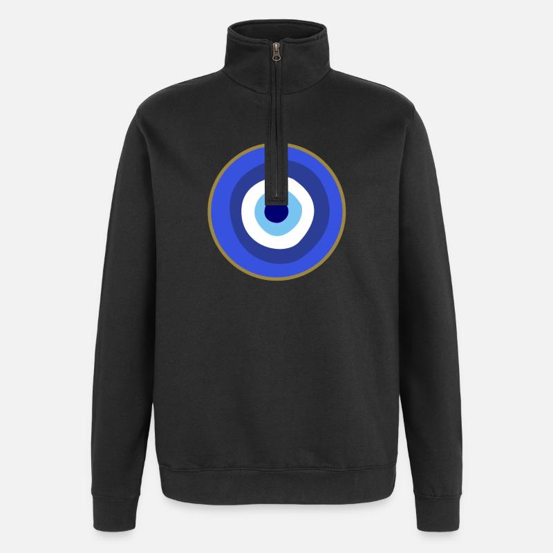 Böser Blick - Quarter-Zip-Sweatshirt - Schwarz