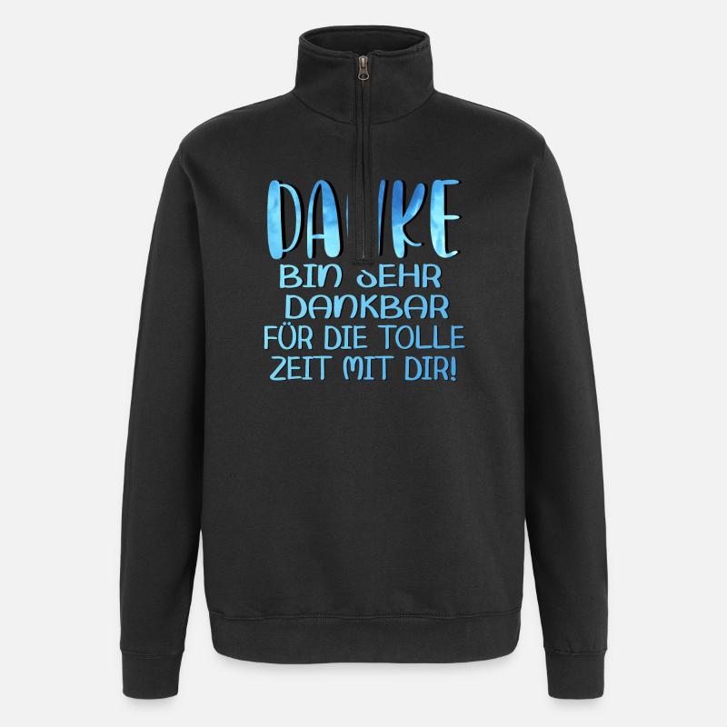 Abschiedsgeschenke - TOLLE ZEIT MIT DIR SPRÜCHE - Quarter-Zip-Sweatshirt - Schwarz