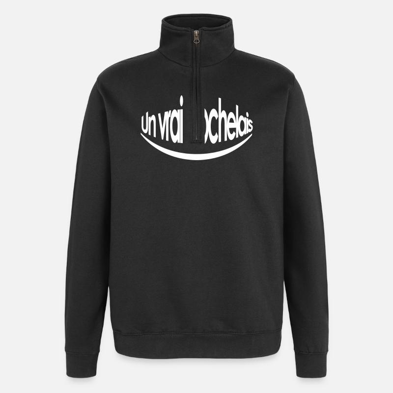 Un vrai rochelais - Sweat à zip 1/4 - noir