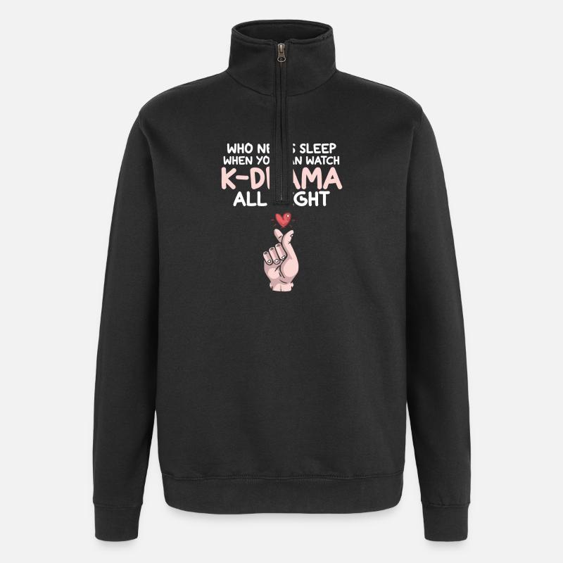 K-drama K-pop series design - Quarter-Zip Sweatshirt - black