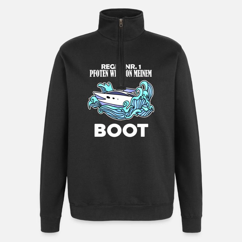 Boote Motorboot - Quarter-Zip-Sweatshirt - Schwarz