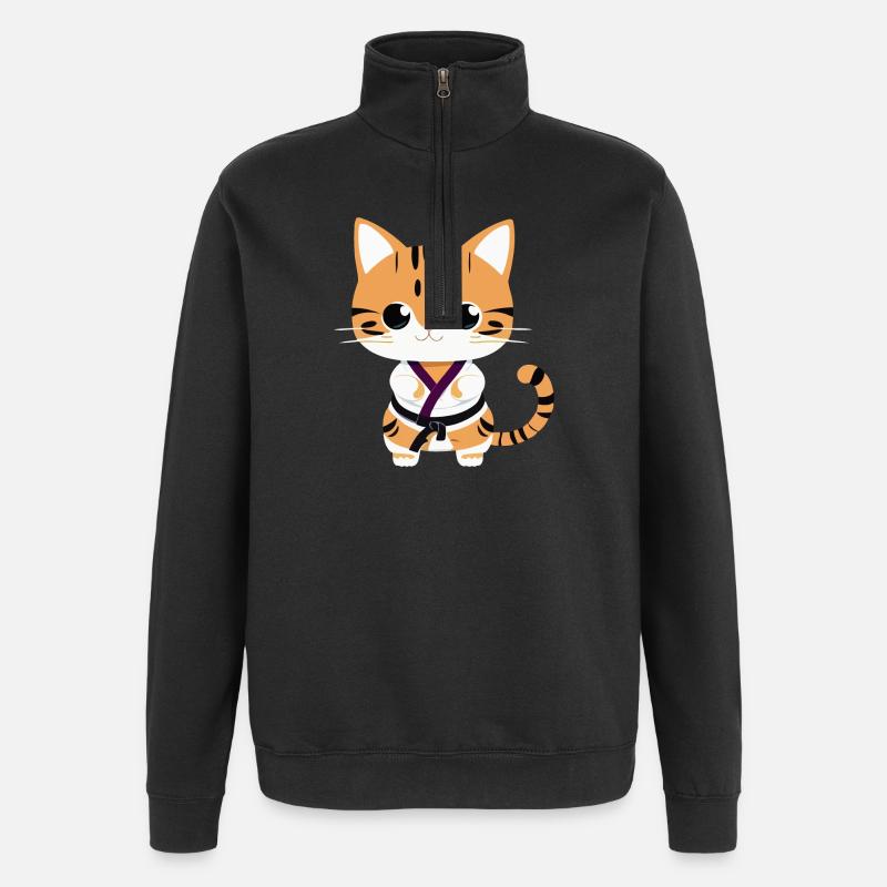 Karate Kittens - Quarter-Zip Sweatshirt - black