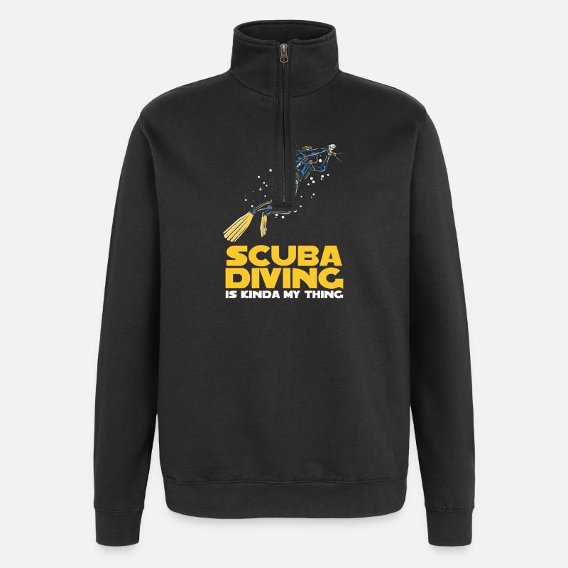 Design de Scuba Diver Instructeur - Sweat à zip 1/4 - noir