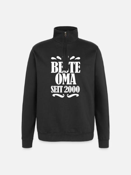 Beste Oma seit 2000 - Oma Geschenk - Quarter-Zip-Sweatshirt - Schwarz