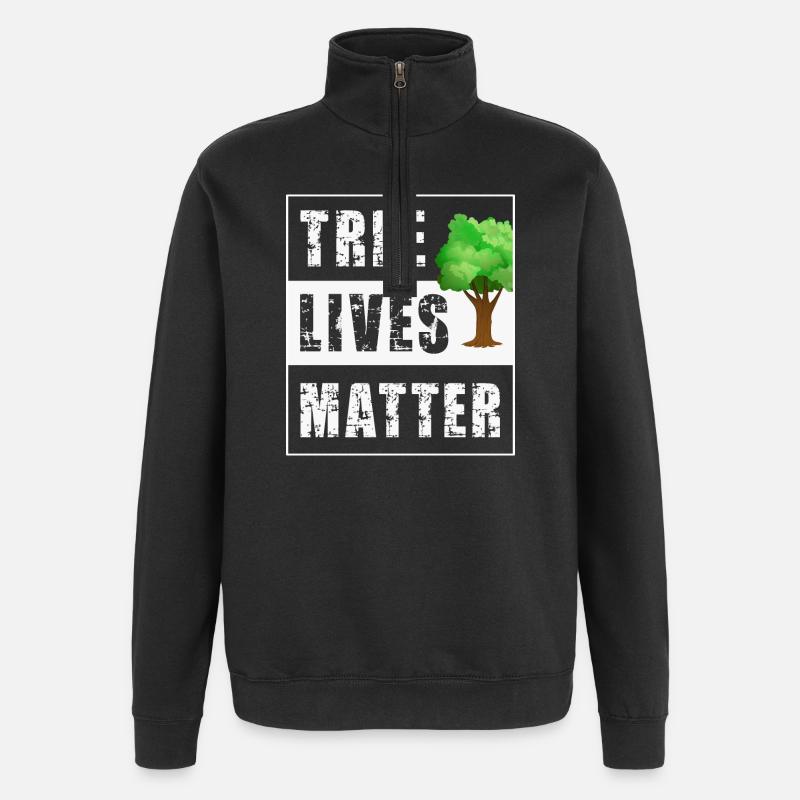 Tree Trees - Quarter-Zip Sweatshirt - black