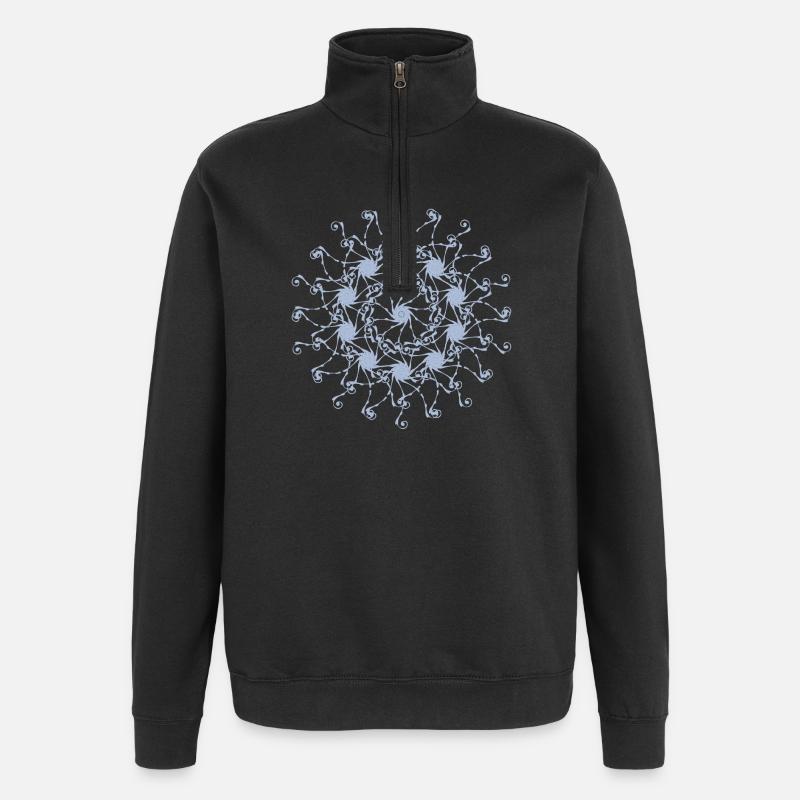 Mandala | Random patterns rotated - Quarter-Zip Sweatshirt - black