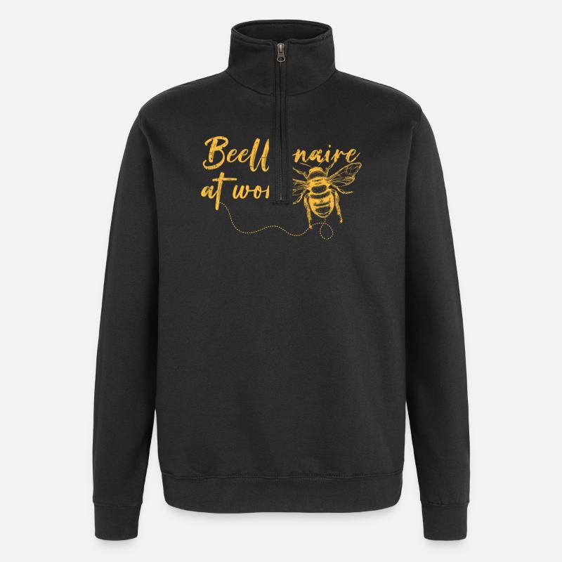 Beellionaire at Work - Quarter-Zip Sweatshirt - black