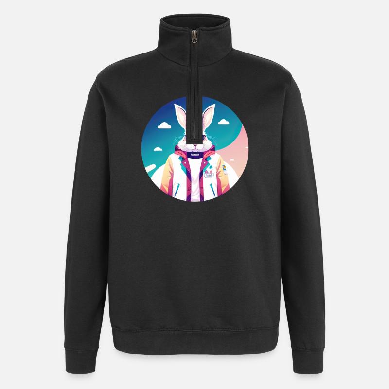 Bunny, Rabbit, Easter Bunny - Quarter-Zip Sweatshirt - black