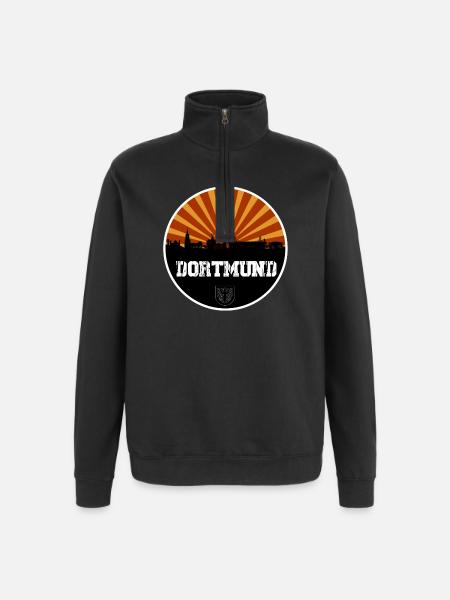 Dortmund Skyline Retro - Quarter-Zip Sweatshirt - black