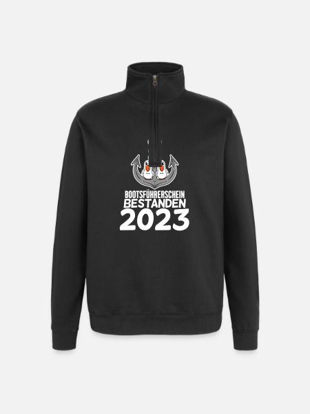 Bootsführerschein 2023 - Quarter-Zip-Sweatshirt - Schwarz