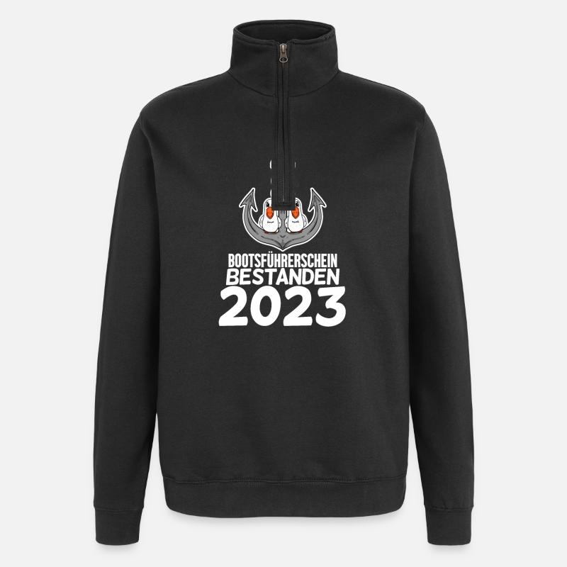 Bootsführerschein 2023 - Quarter-Zip-Sweatshirt - Schwarz