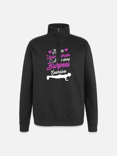 Burpees Design - Quarter-Zip Sweatshirt - black