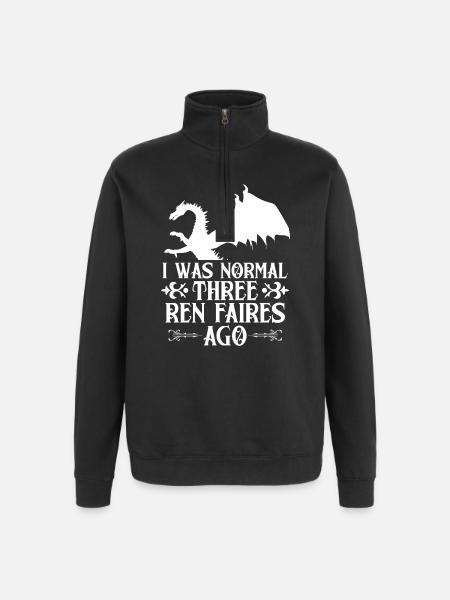 Marché médiéval - Sweat à zip 1/4 - noir