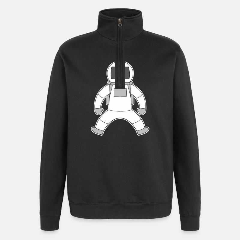 Astronaut motif - Quarter-Zip Sweatshirt - black