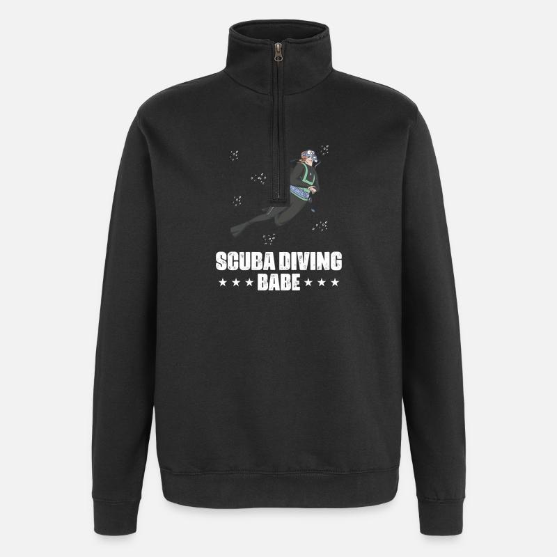 Design de plongée sous-marine - Sweat à zip 1/4 - noir