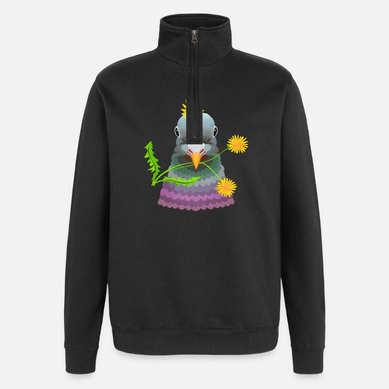 pigeon pssenlit - Sweat à zip 1/4 - noir