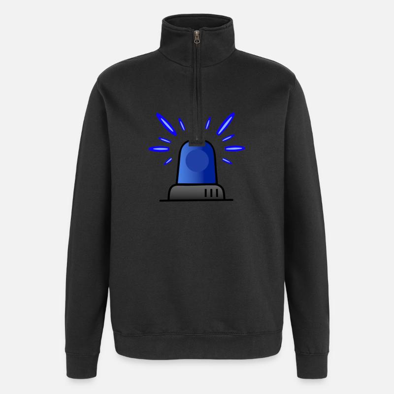 Blaulicht Sirene - Quarter-Zip-Sweatshirt - Schwarz