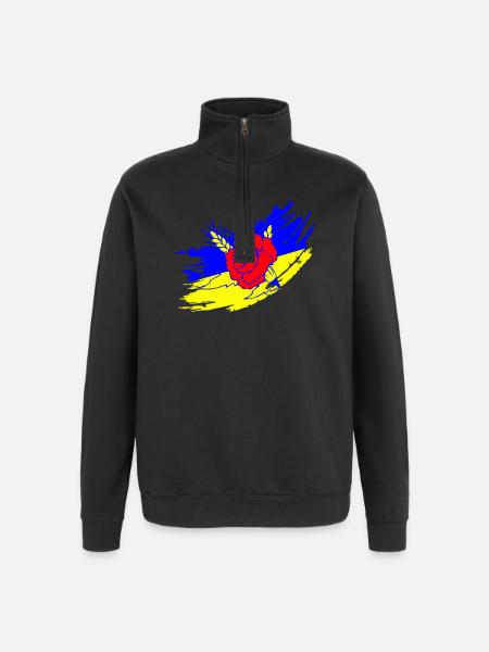 Ukrainian flag - Quarter-Zip Sweatshirt - black