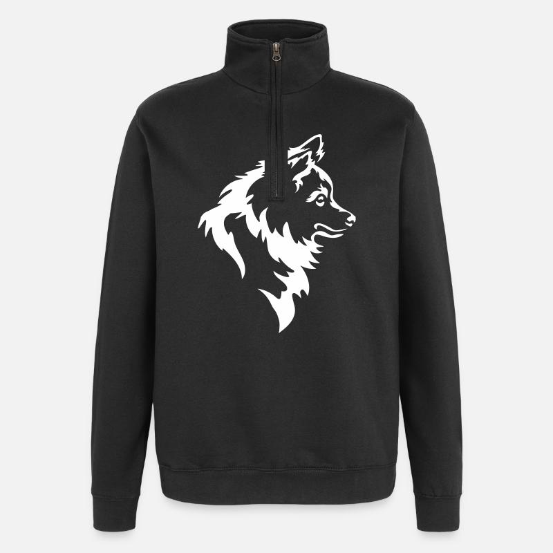 Spitz Kopf "Black Edition" - Quarter-Zip-Sweatshirt - Schwarz