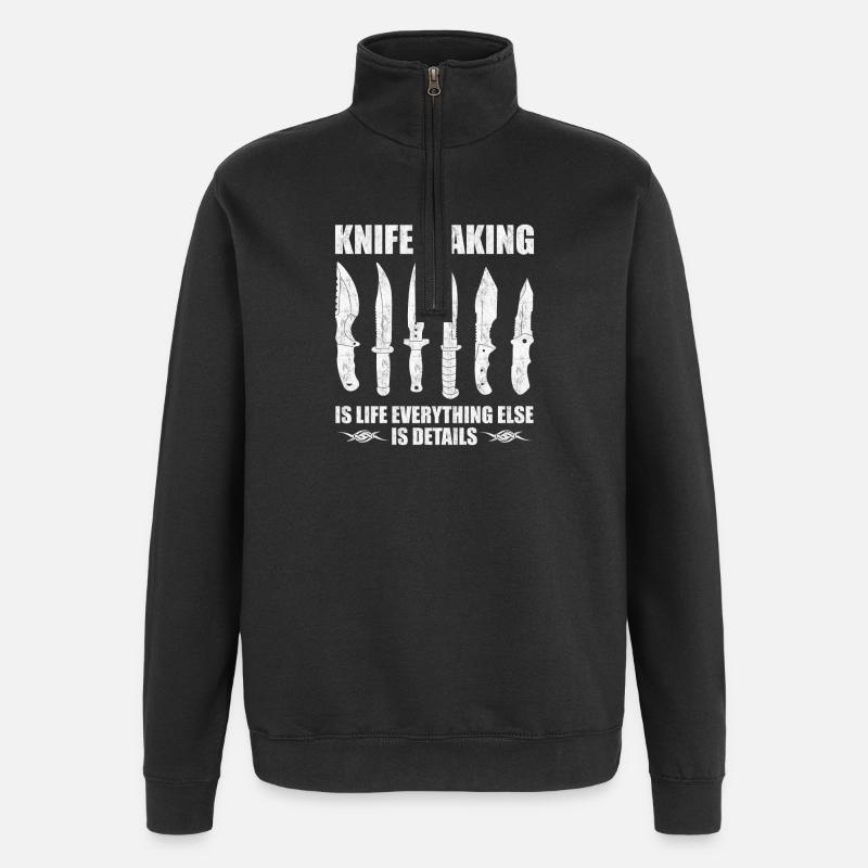 Knife Making Messerschärfer Design - Quarter-Zip-Sweatshirt - Schwarz