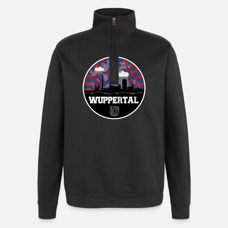 Wuppertal Skyline Home Game - Quarter-Zip Sweatshirt - black
