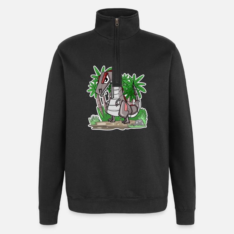 Roboter Dino Dinosaurier - Quarter-Zip-Sweatshirt - Schwarz