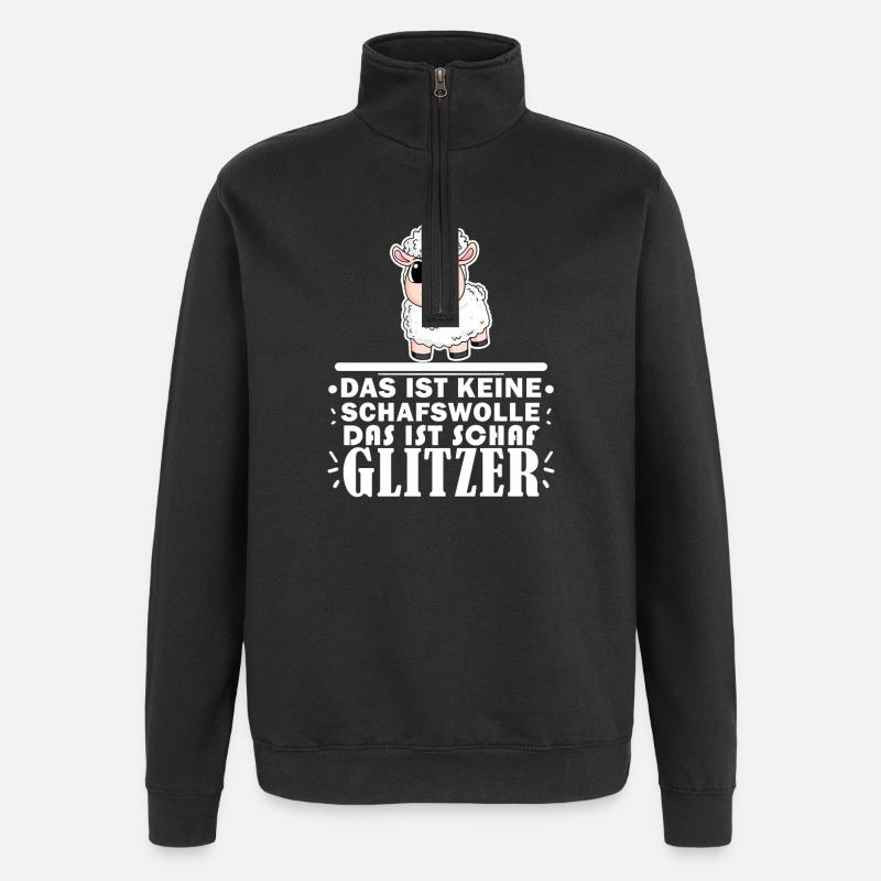 Schaf Spruch - Quarter-Zip-Sweatshirt - Schwarz
