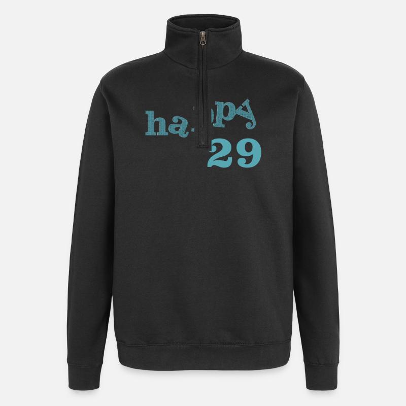 happy 29 - Quarter-Zip-Sweatshirt - Schwarz