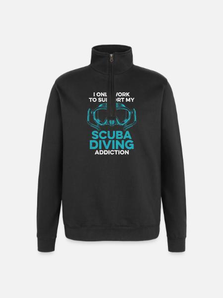 Design de plongée sous-marine - Sweat à zip 1/4 - noir