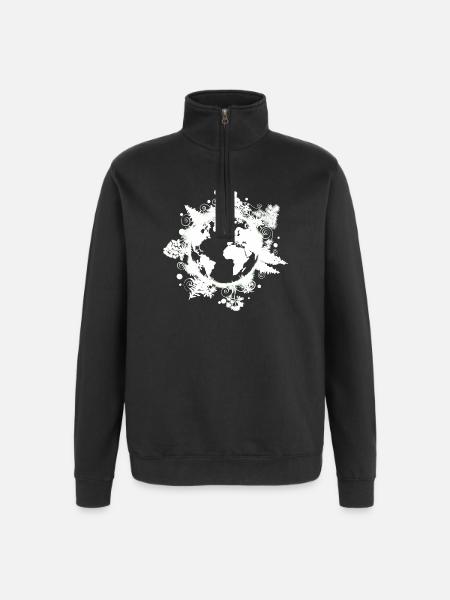 Planet Earth, Trees, Climate Protection, Environment - Quarter-Zip Sweatshirt - black