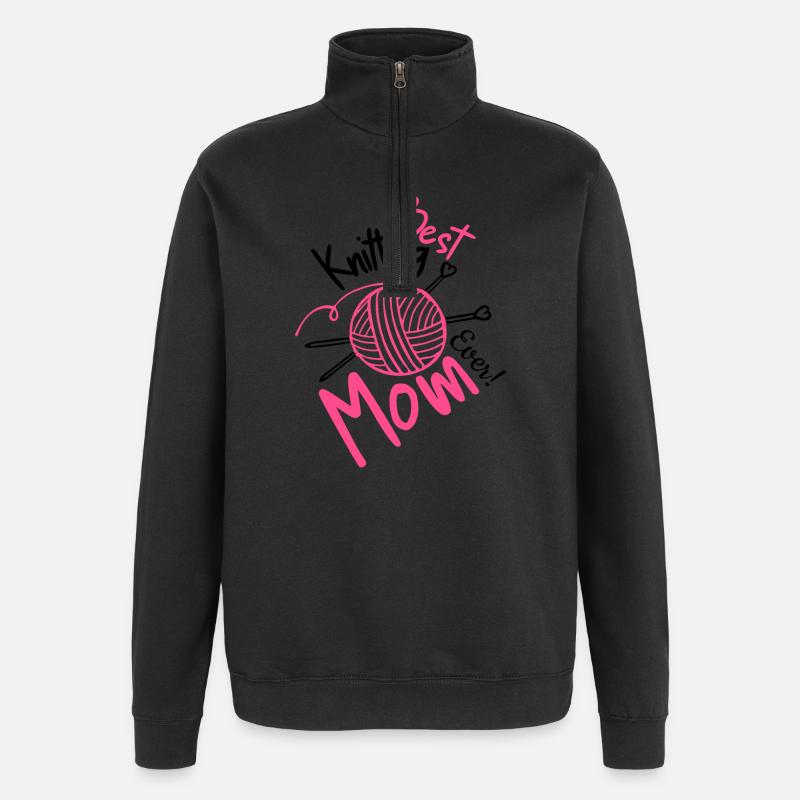 Beste Strickmutter aller Zeiten - Quarter-Zip-Sweatshirt - Schwarz