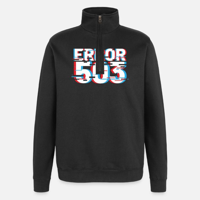 Erreur 503 Glitch - Sweat à zip 1/4 - noir